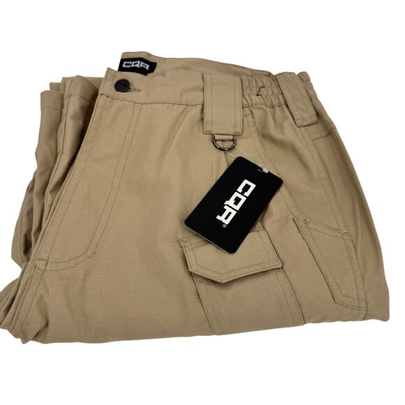 CQR Tactical Pants Mens 34 (34x35 ACTUAL) Ripstop Khaki Tan Cargo Utility NEW - Picture 1 of 9